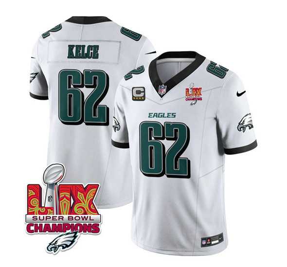 Men & Women & Youth Philadelphia Eagles #62 Jason Kelce White 2025 Eagles Logo Super Bowl LIX Patch And 4-Star C Patch New F.U.S.E. Vapor Limited Stitched Jersey Dzhi,We sell and wholesale Men & Women & Youth Philadelphia Eagles #62 Jason Kelce White 2025 Eagles Logo Super Bowl LIX Patch And 4-Star C Patch New F.U.S.E. Vapor Limited Stitched Jersey Dzhi on line form chian!